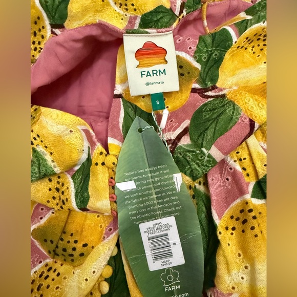 Farm Rio Fresh Lemons Ruffle Midi Dress - Picture 4 of 4